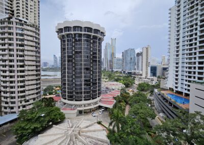 Panama city view from Paitilla to Avenida Balboa